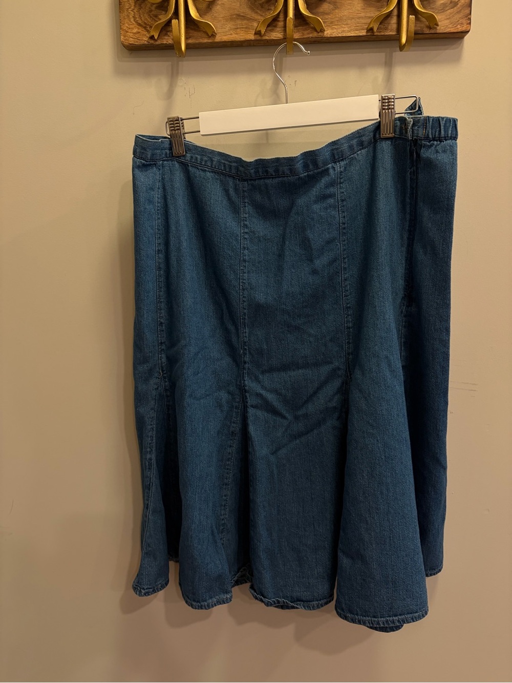100% denim like mid length skirt size 16